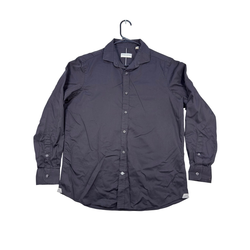 Crosby & Howard Button Down Large Mens Stretch Long Sleeve Black